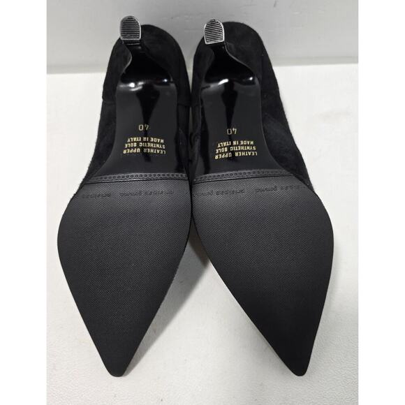 Lumiani Lace Up Oxford Style Heels Black Suede Made in Italy Sz 40/US 9-9.5 - Picture 8 of 9